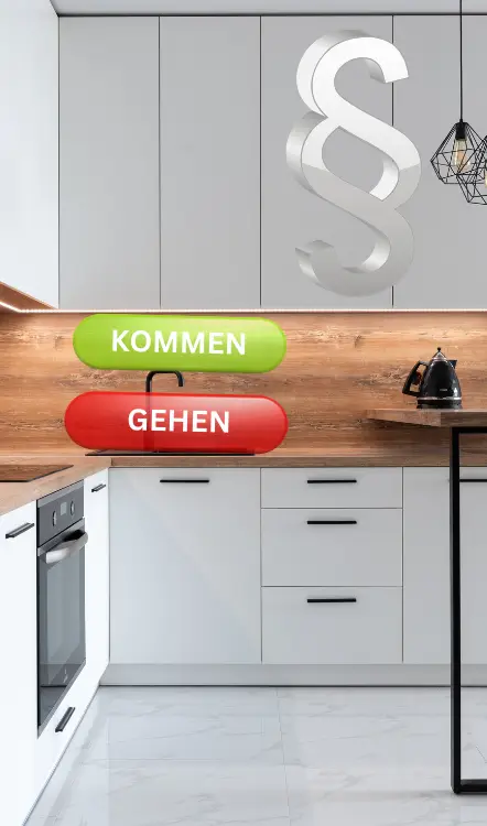Ein Dokument auf einem Tisch zeigt allgemeine rechtliche Informationen zu Arbeitsvorgängen.