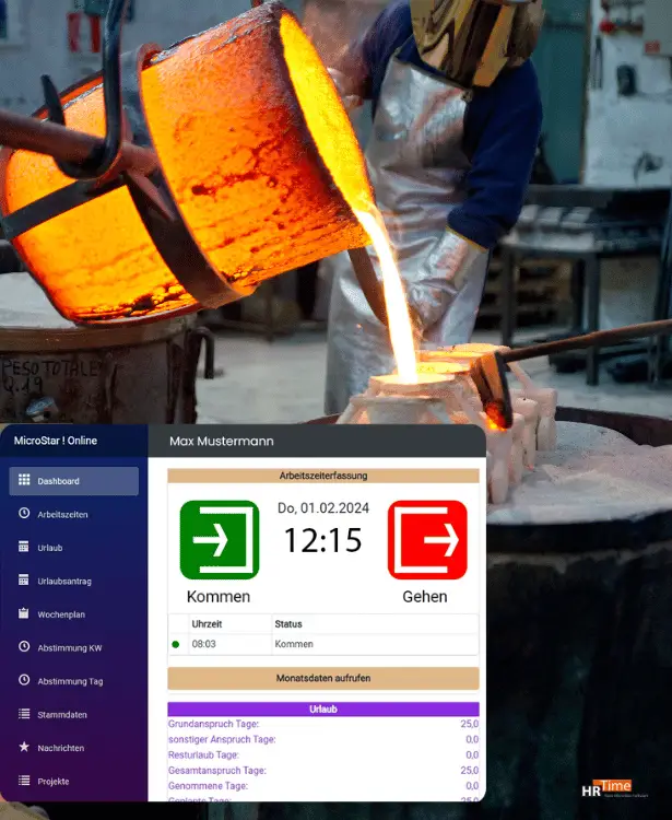 Lösung zur Verwaltung von Stunden in der Produktion.