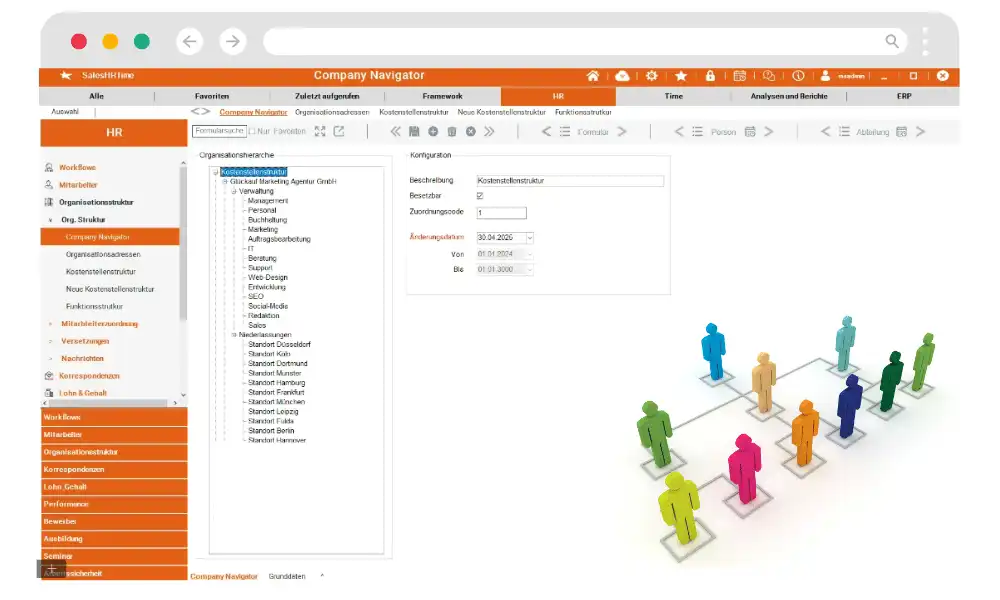 Organisationsmanagement mit All-in-One HR-Software