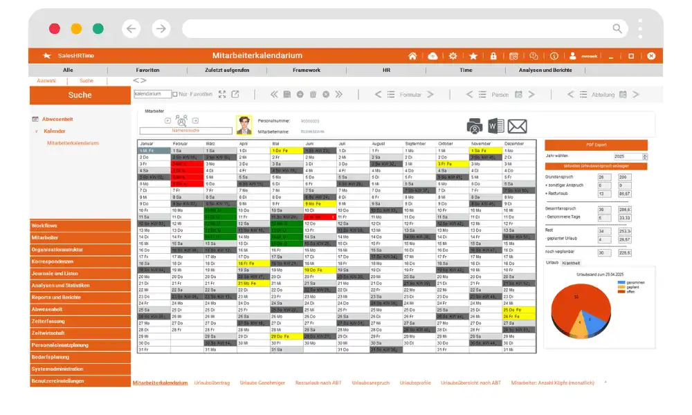 Urlaub & Abwesenheit in All-in-One HR-Software