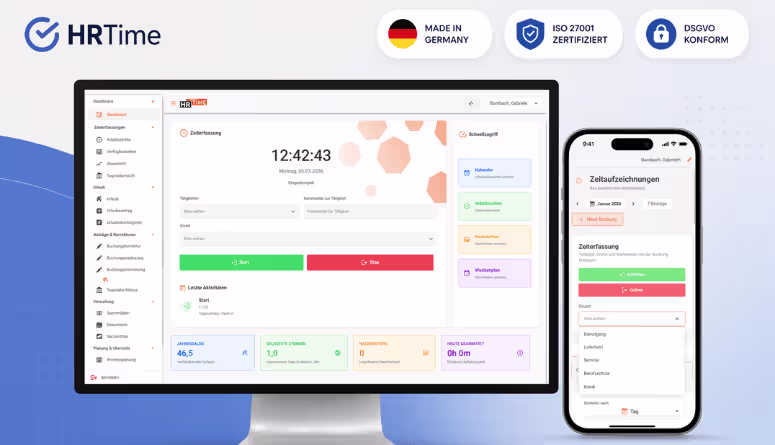 Zeiterfassung Pflicht Arbeitgeber 2026: HRTime DSGVO ISO 27001 Made in Germany Zeiterfassung Pflicht Arbeitgeber 2026: HRTime DSGVO ISO 27001 Made in Germany