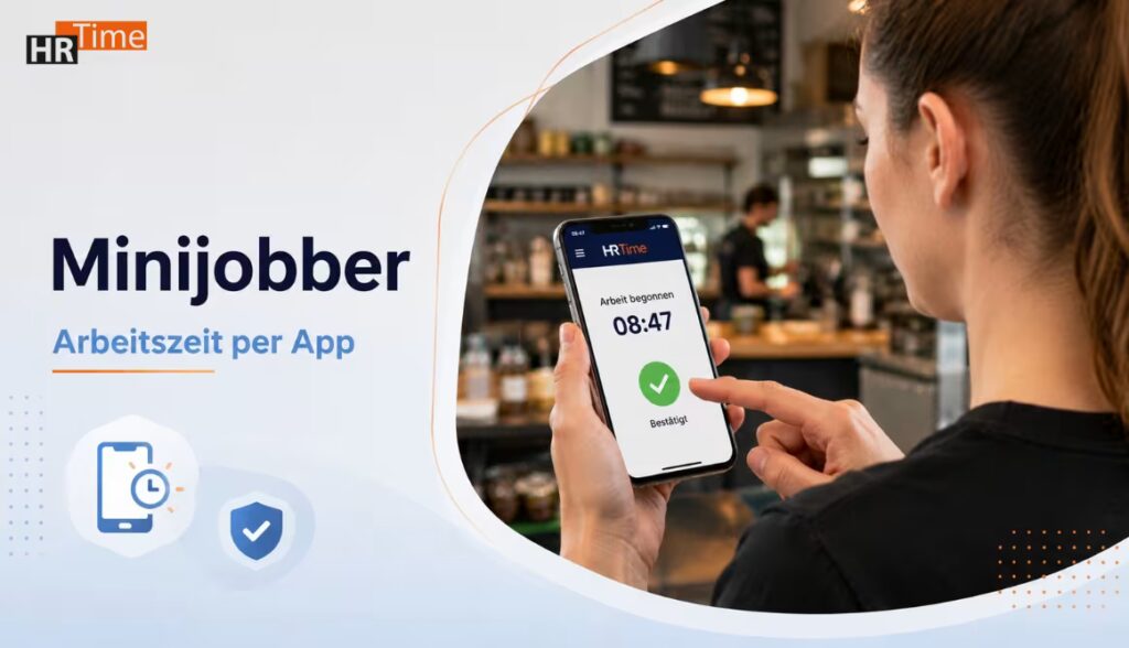 Minijobber erfasst Arbeitszeit per Smartphone-App – digitale Lösung Minijobber erfasst Arbeitszeit per Smartphone-App – digitale Lösung