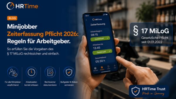 Minijobber Stundenzettel digital auf Tablet – Zeiterfassung App