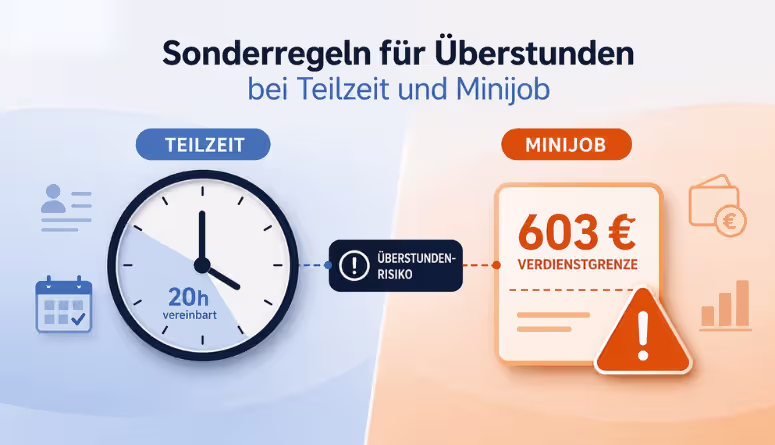 Sonderregeln für Überstunden bei Teilzeit und Minijob Sonderregeln für Überstunden bei Teilzeit und Minijob
