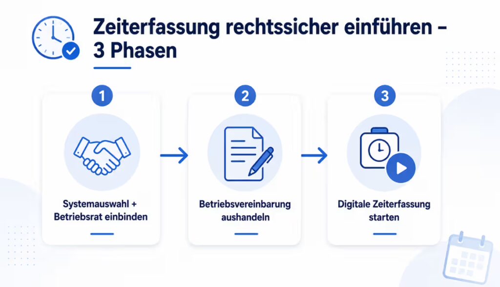 Zeiterfassung Betriebsrat Mitbestimmung § 87 Mittelstand rechtssicher einführen 2026 Zeiterfassung Betriebsrat Mitbestimmung § 87 Mittelstand rechtssicher einführen 2026