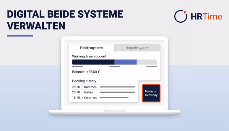 Positive vs. negative Zeitwirtschaft Unterschiede digital abbilden Positive vs. negative Zeitwirtschaft Unterschiede digital abbilden